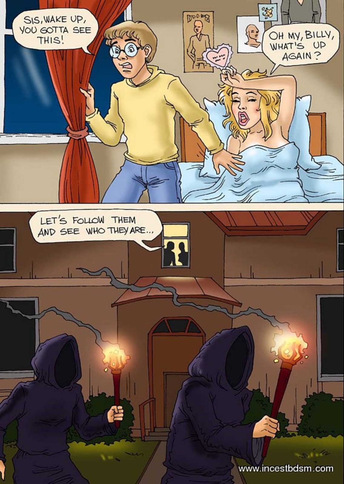 Teaching little voyeurs a rough lesson