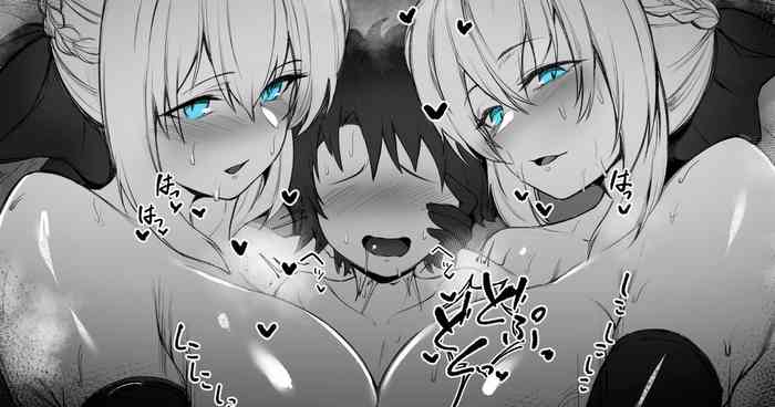 [平沢Zen] 二人に分裂したモルガンさんの魔乳肉布団に溺れながら徹底的に白いおもらしを搾り取られる4p漫画 (Fate/Grand Order)