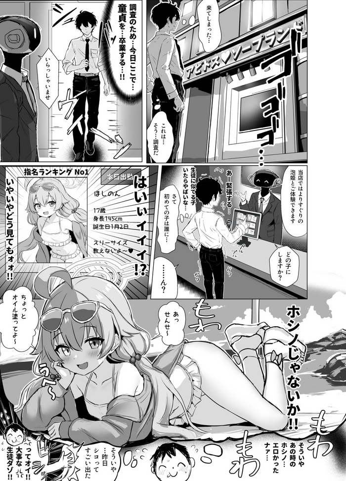 [Fuzume] Abydos Soapland Mizugi Oji-san (Soap-jou) 1, 2 (Blue Archive)