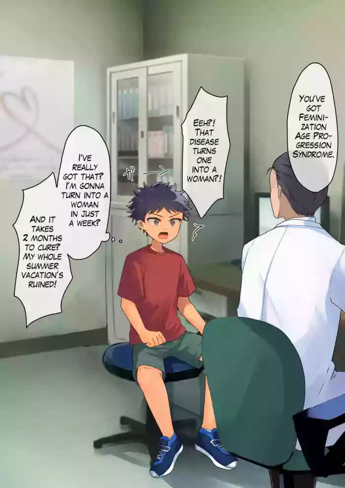 [Hachitarou] [skeb] Nyotaika Kyuuseichou Shoukougun ni Kakacchatta Ko | A Boy Got Infected with Feminization Age Progression Syndrome