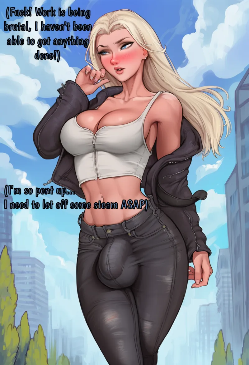 [IronAIArt] Futa x Femboy Blowing off steam [AI Generated]