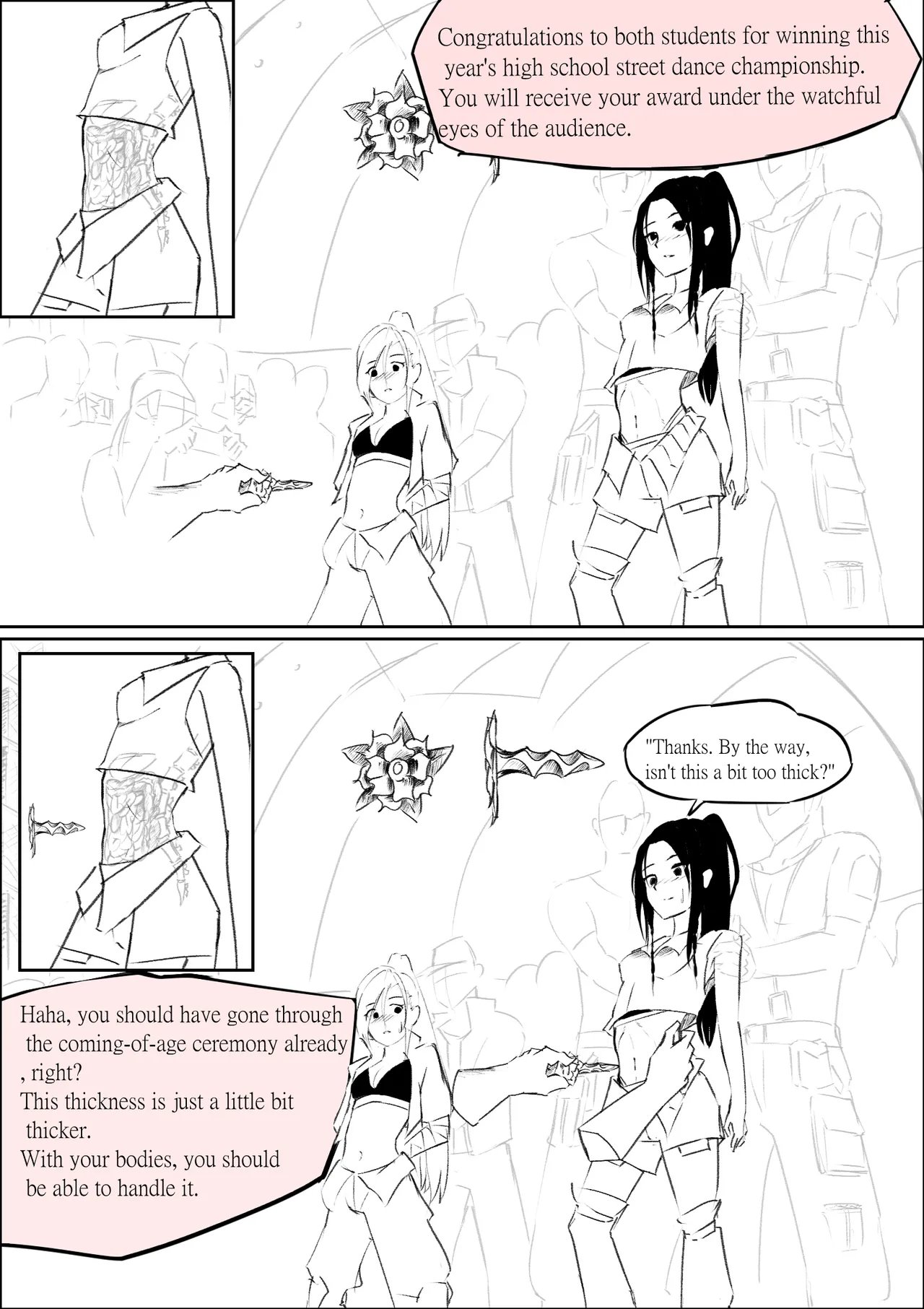(R-18G)[ーYuna かみしろ(Pixiv)] High School Dance Competition Winners (English)