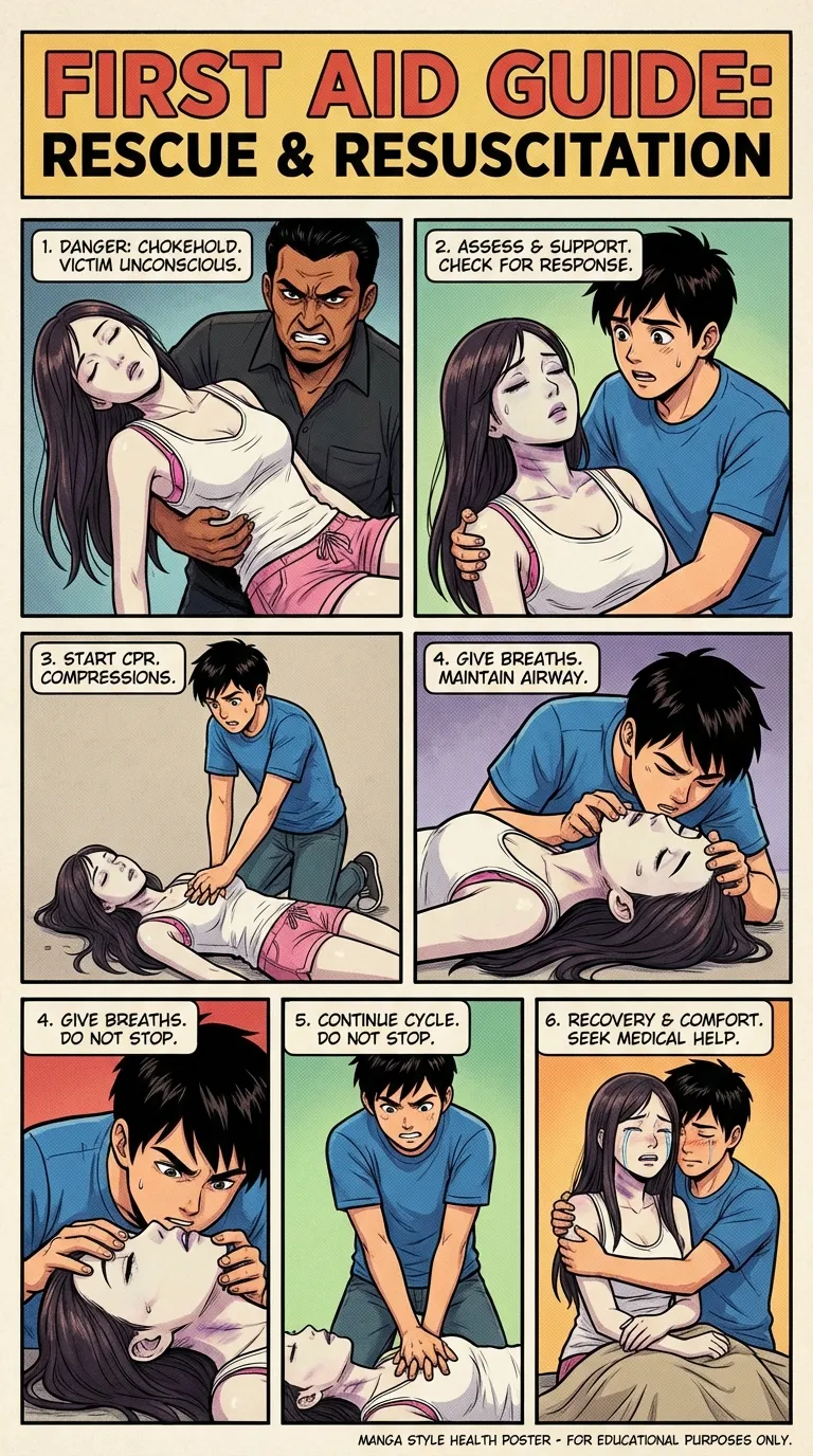 Safety Poster 3: Chokehold Victim (AI Generated)