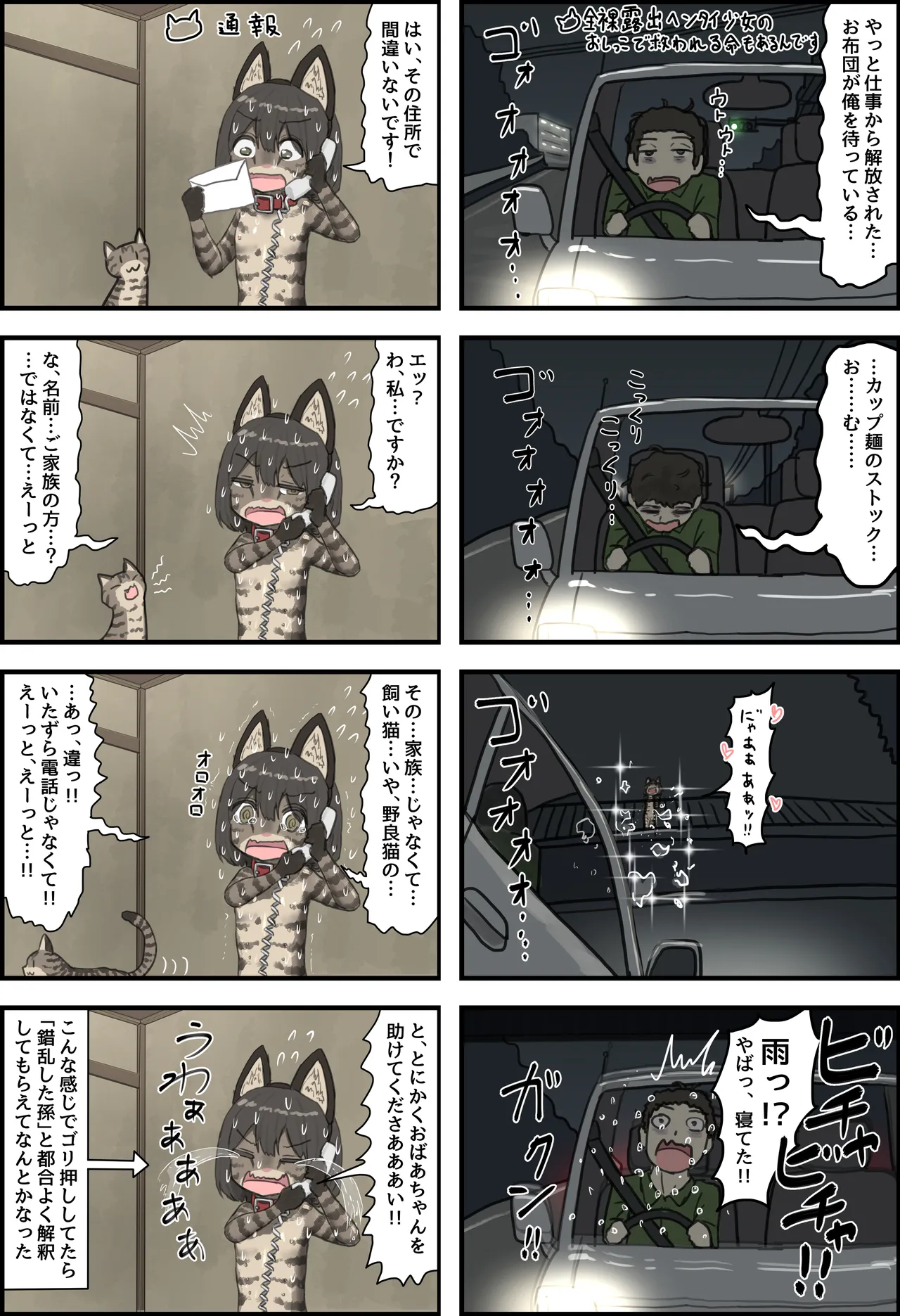A story about being made to wander around town at night in the nude, covered only in cat-themed body paint [REMAKE BONUS]