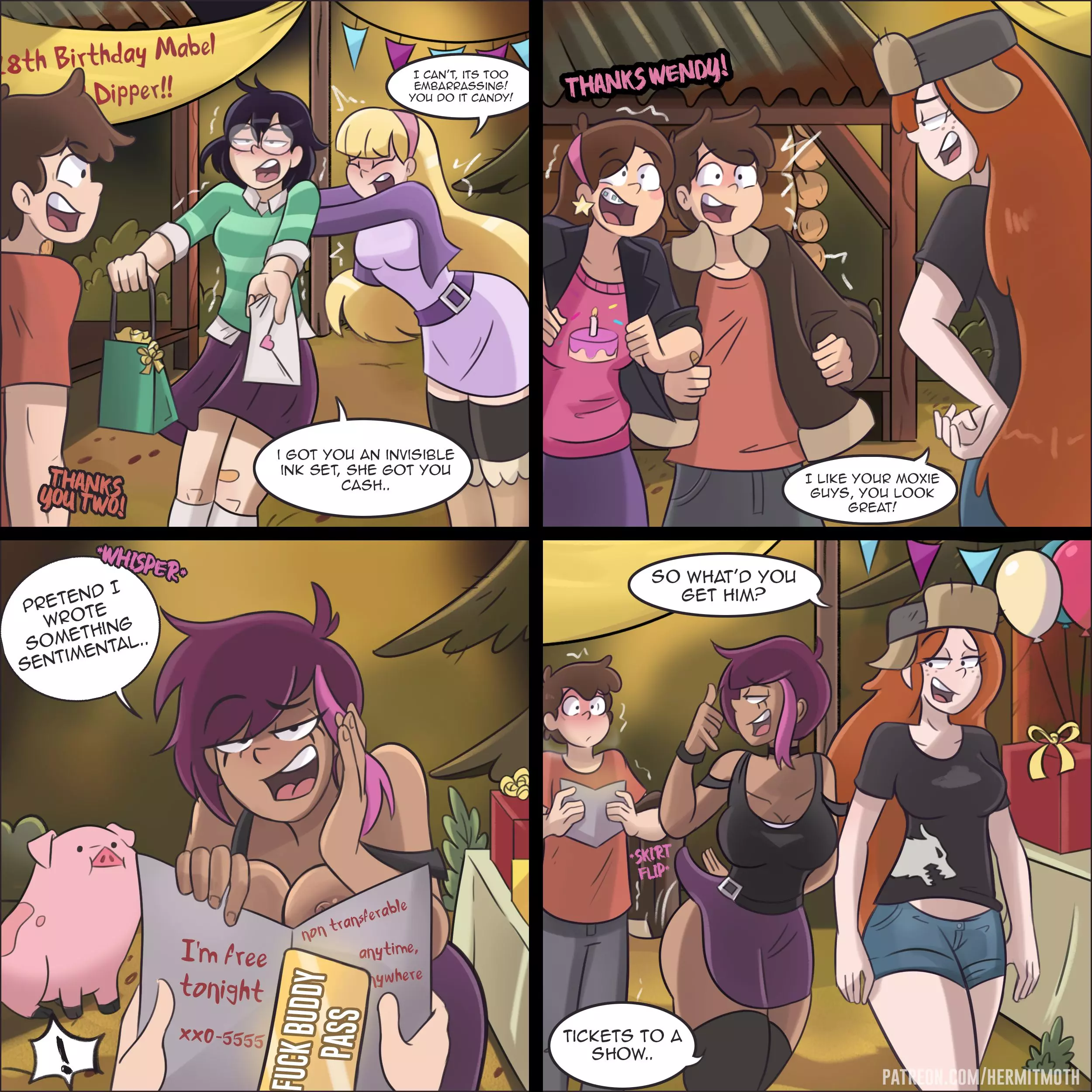 Dipper gets a slice of goth cake (Gravity Falls) [Hermit Moth]