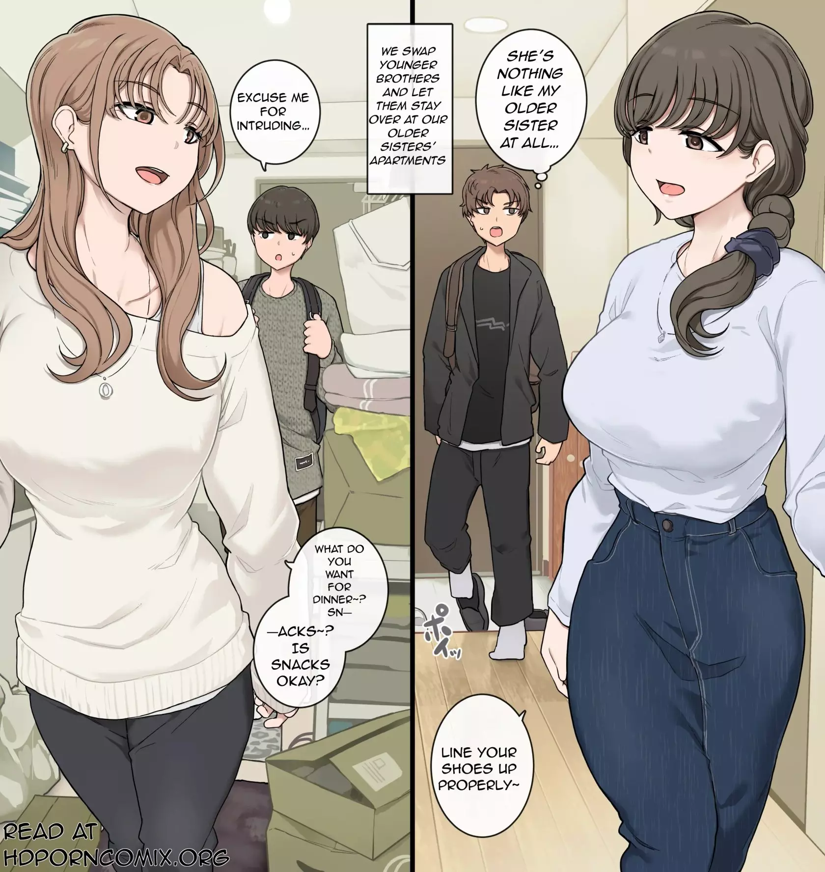 Letting Eachother Stay Over In Our Big Sisters’ Rooms comic porn