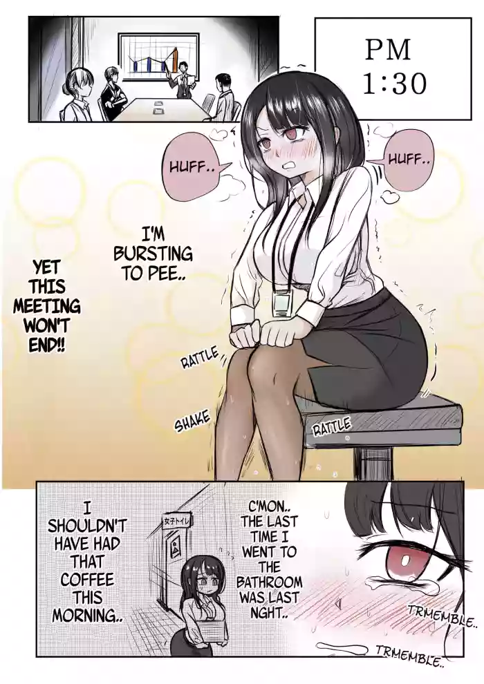 [C_bottle] Desperate Office lady uses men's bathroom by mistake cover