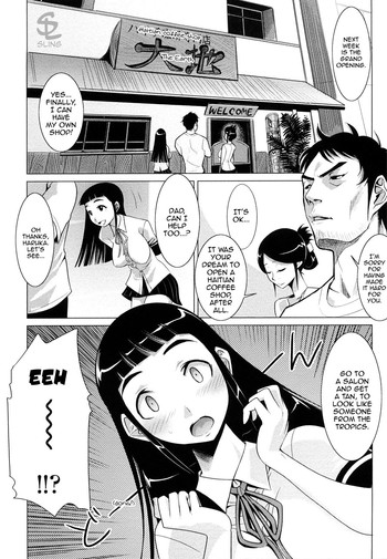 [Moritaka Takashi] Natsuiro Oppai Cafe | Summer-Tanned Breasts Cafe (Nakadashi Saretai) [English] [Sling]