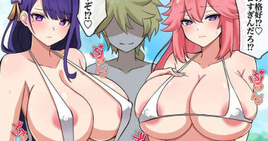 [4UU] Inazuma Two Top to Hamabe Sex (Genshin Impact) [Chinese] [黎欧出资汉化]