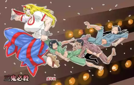 [Sora wa Chimidoro (JACKASSS)] The Three Oni's Instant Loss -- Sanki Hissatsu (Touhou Project) [Digital]