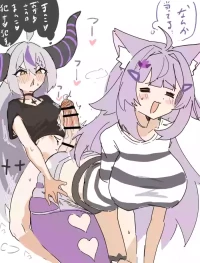 [フミトンカツ] 生えたラプとおかゆ (ホロライブ)