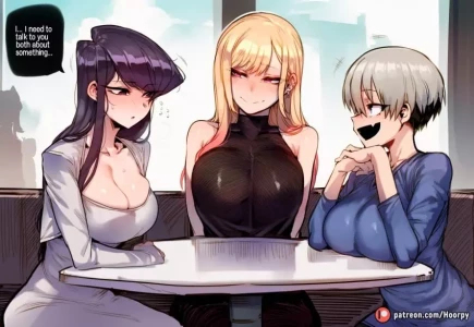 Komi X Marin X Uzaki Blacked porn comic