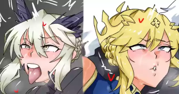 [Umamusuko] Altria Lancer and horse (Fate/Grand Order)