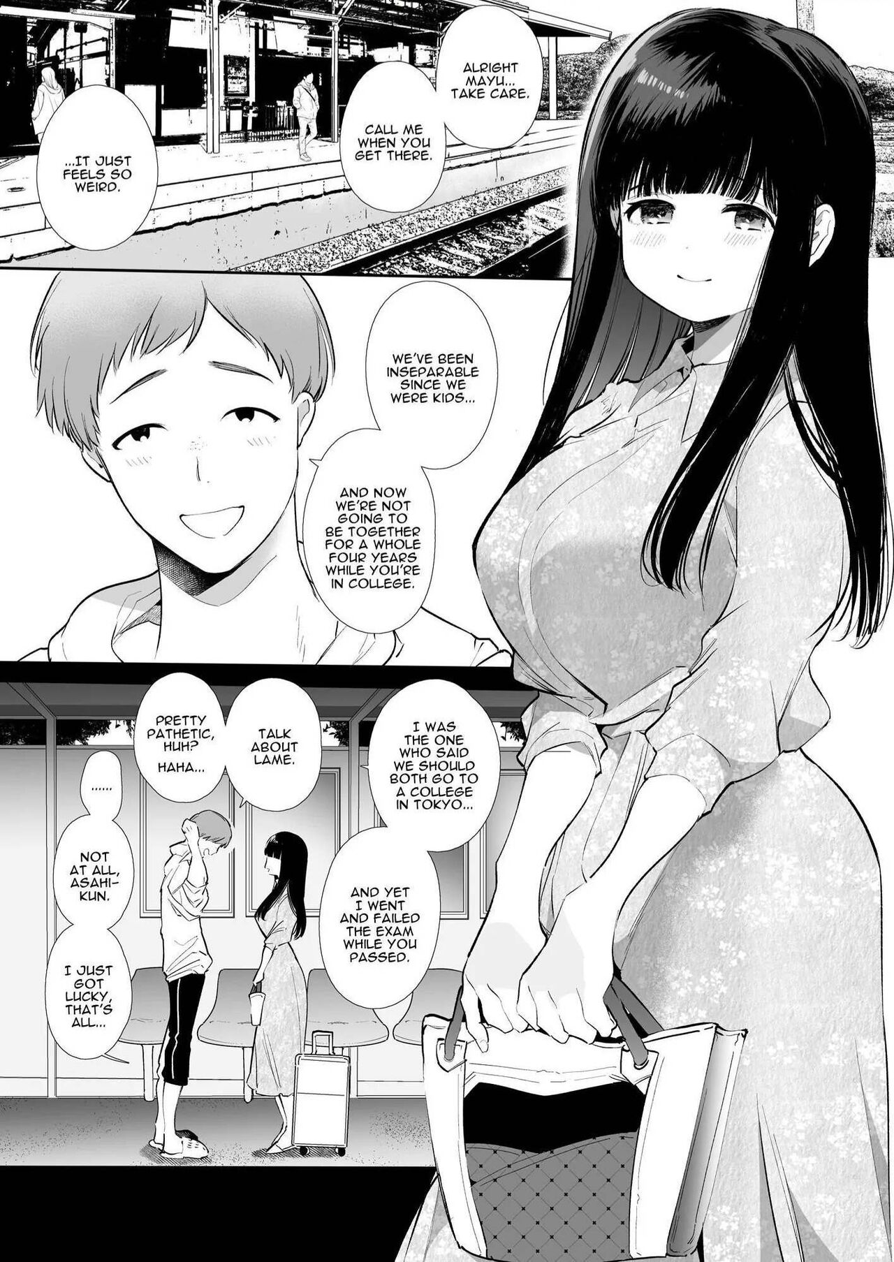 Read [Yatomomin (Yamamoto Tomomitsu)] Mayu-chan NTR ~Daigaku Shingaku no  Tame Joukyou Shita Kanojo ga Onzoushi ni Tsukamari Dekiai Sarete Shimatta~  | Mayu-chan NTR ~Big Dick in the Big City~ [English] | HentaiHand