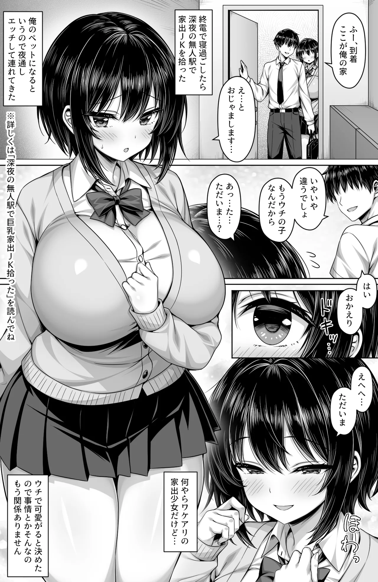 [一億万軒茶屋(2-G)] 深夜の無人駅で拾った巨乳家出JKの飼い主の日常 – 2